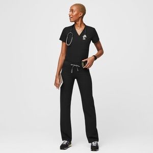 Figs black scrubs SET scrub top and scrub bottom xxs